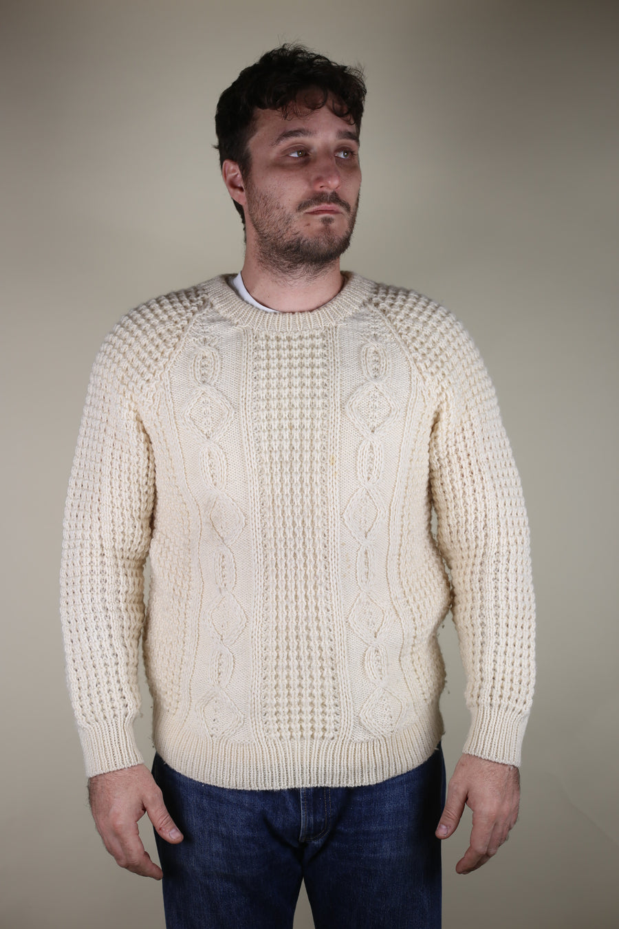 ARAN JUMPER MADE IN IRELAND - L -