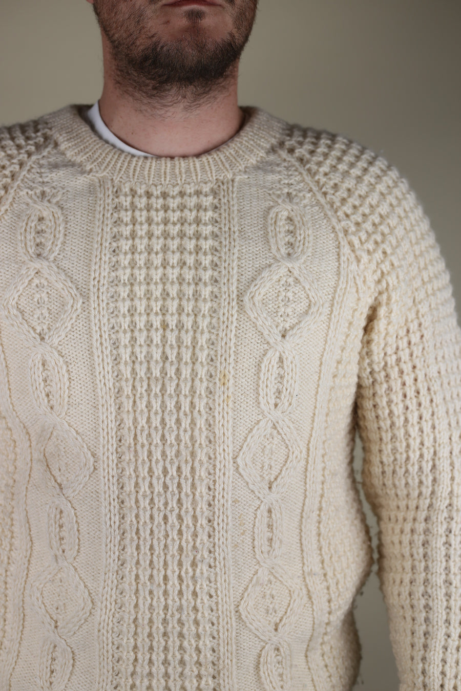 ARAN JUMPER MADE IN IRELAND - L -