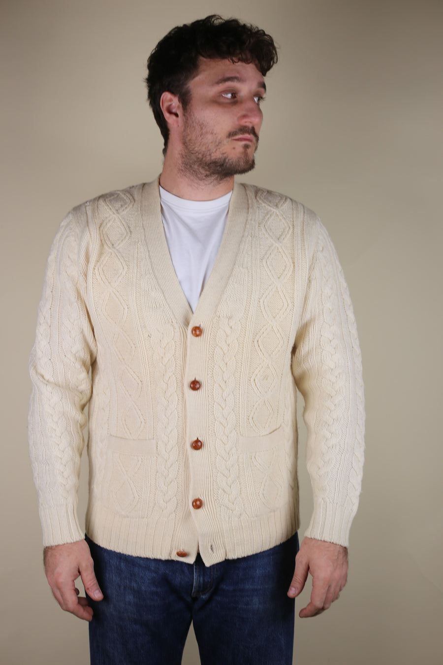 CARDIGAN ARAN - L -