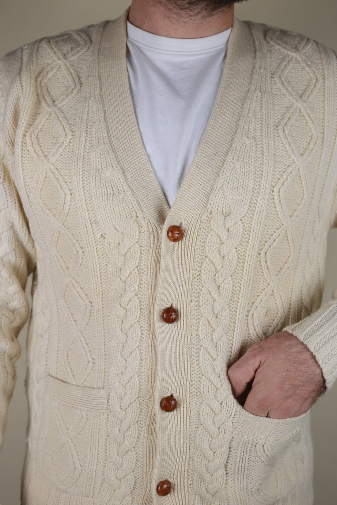 CARDIGAN ARAN - L -