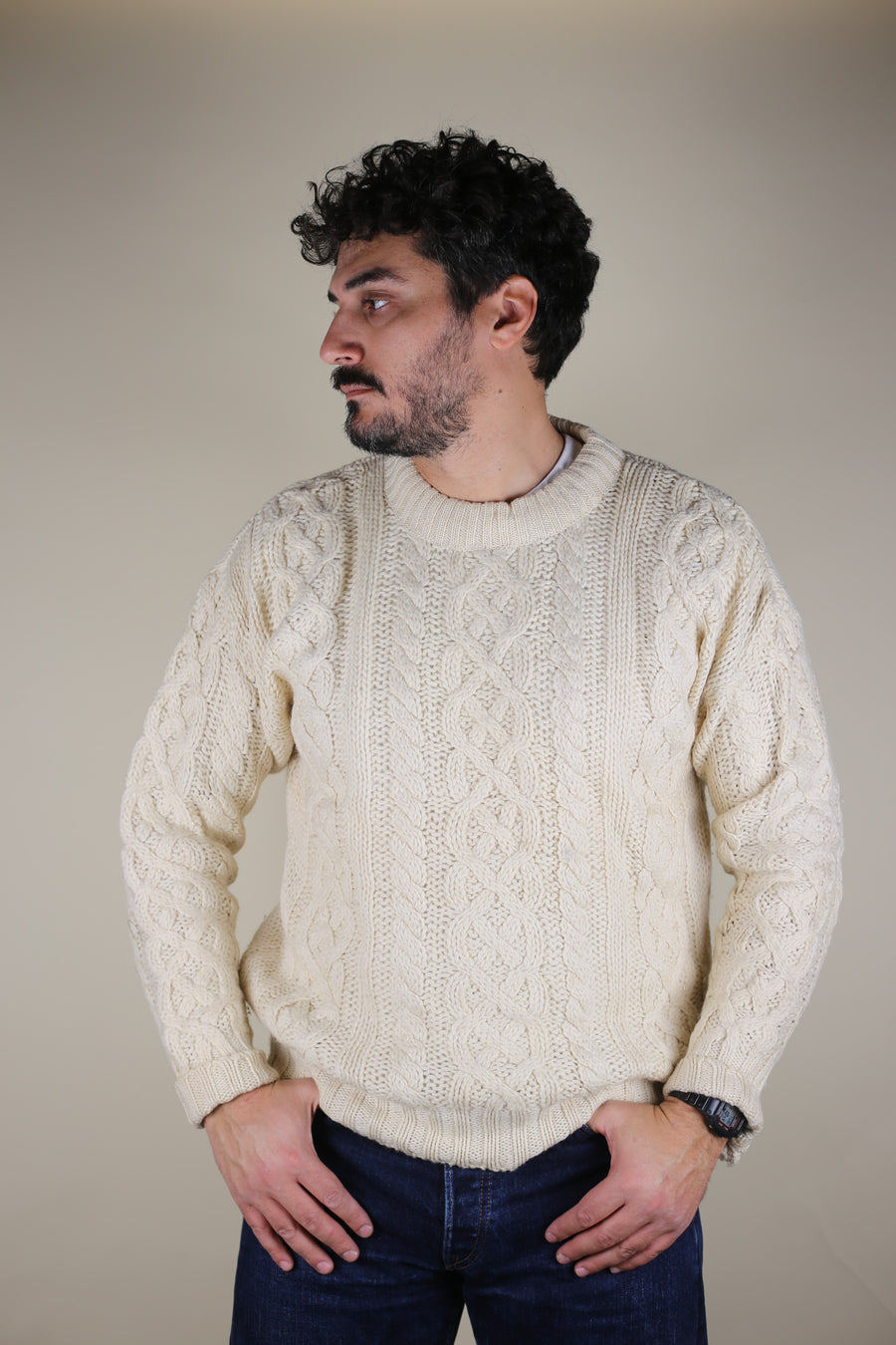 ARAN JUMPER - L -