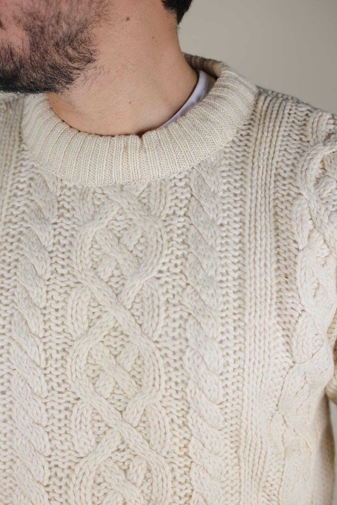 ARAN JUMPER - L -