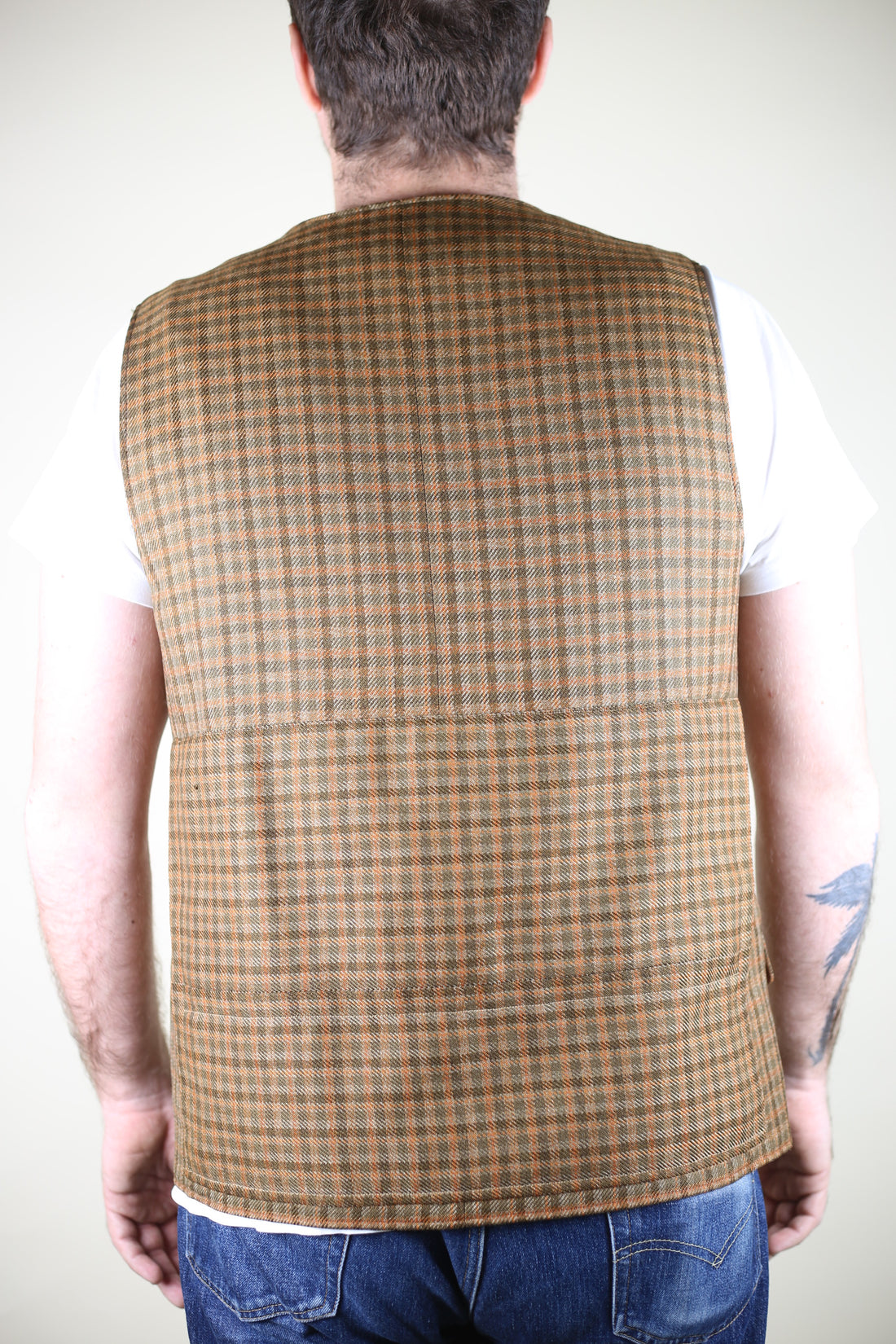 Vintage 80s tailored waistcoat in tweed - L -