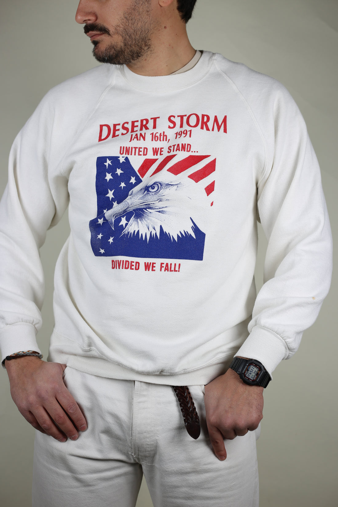 Us Army Sweatshirt Made in USA Desert Storm - XL -