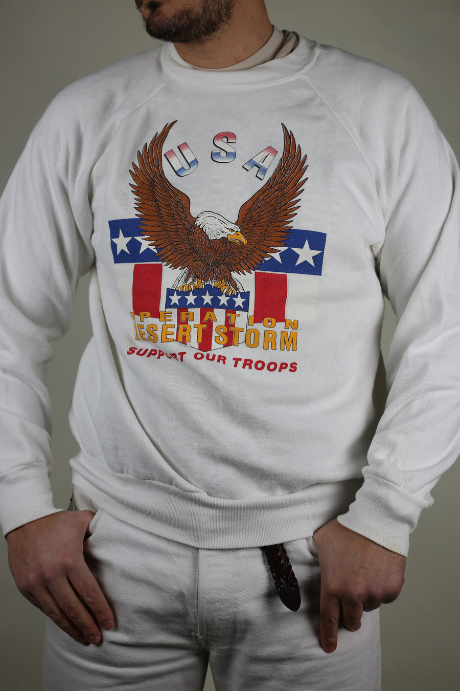 Us Army Sweatshirt Made in USA Desert Storm - XL -