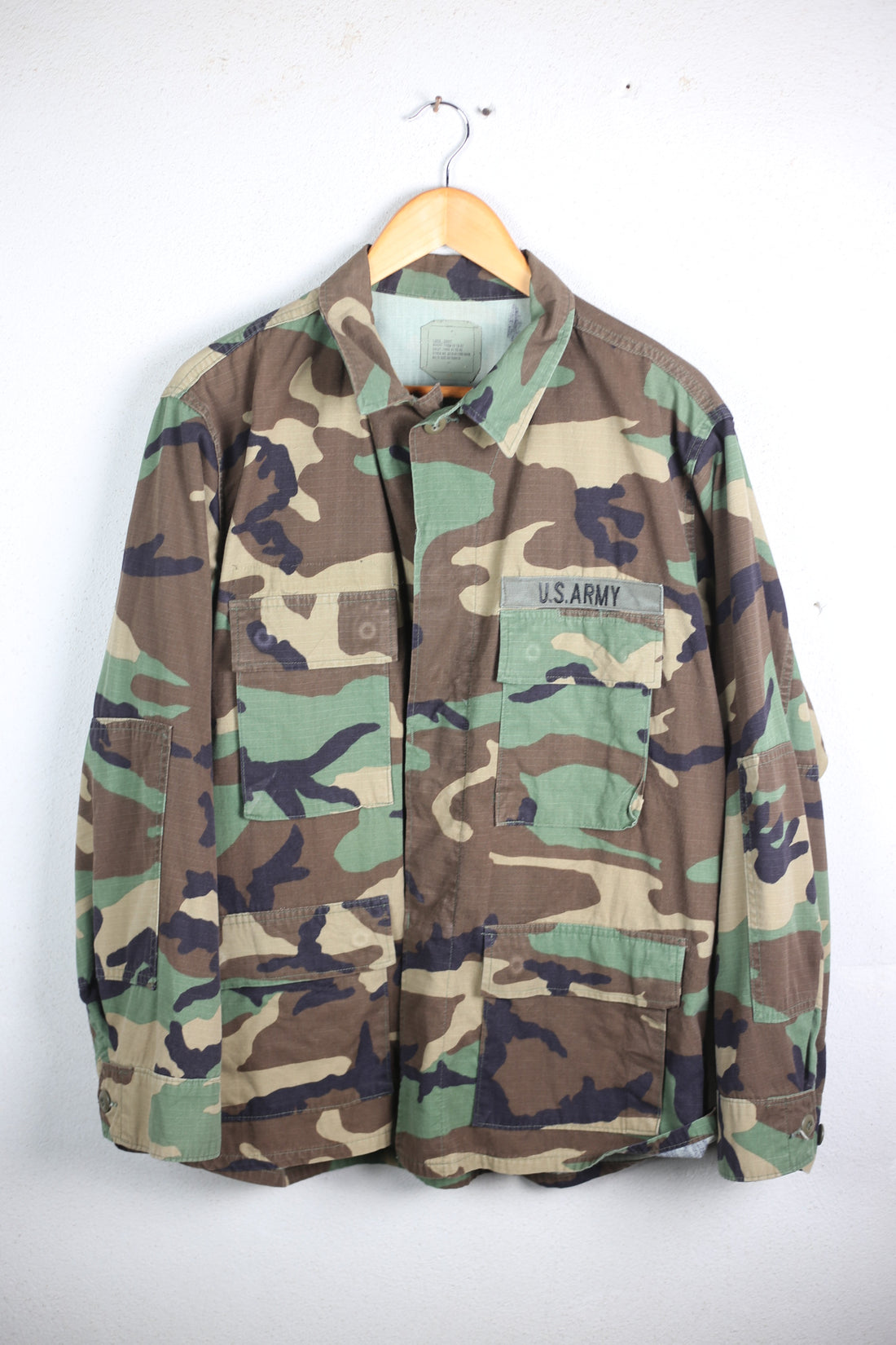 CAMOUFLAGE WOODLAND Us ARMY AIRBORNE JACKET - XL -(Large Short)