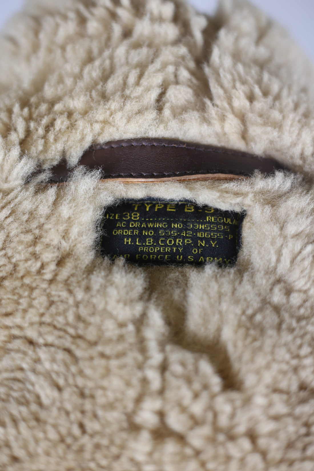 TYPE B-3 Aviator Shearling Jacket H.L.B. CORP NY - S -