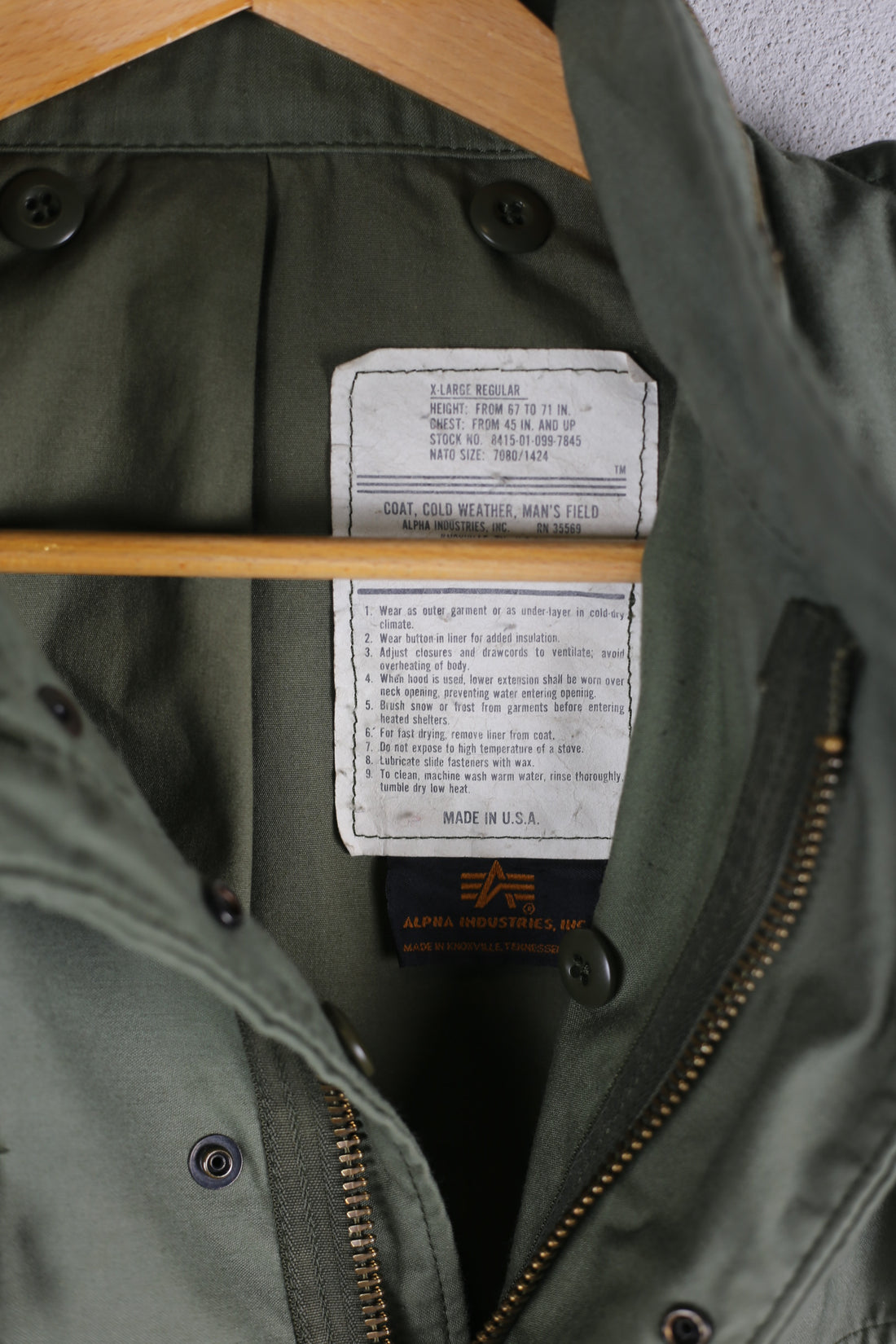 Field jacket  M65 ALPHA INDUSTRIES MADE IN USA  - XL -