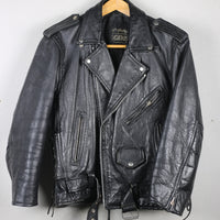 Giacca chiodo  in pelle vintage  - M -