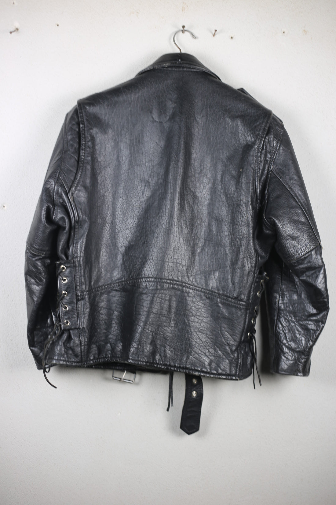Giacca chiodo  in pelle vintage  - M -