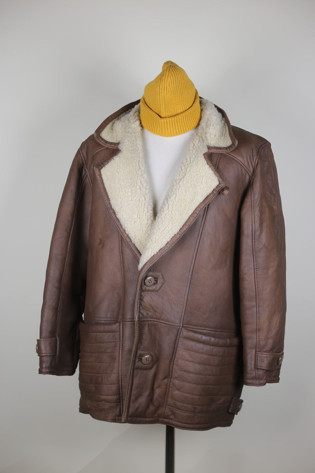 Montone SHEARLING  vera pelle -   L -