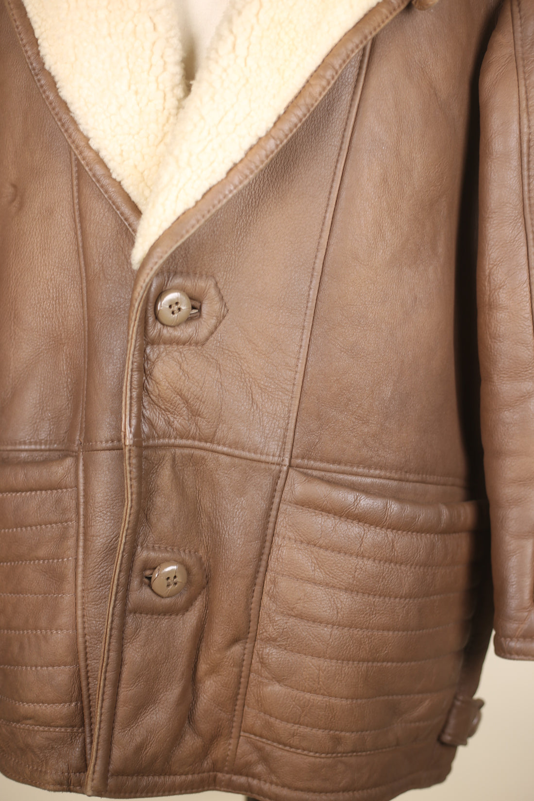 Montone SHEARLING  vera pelle -   L -