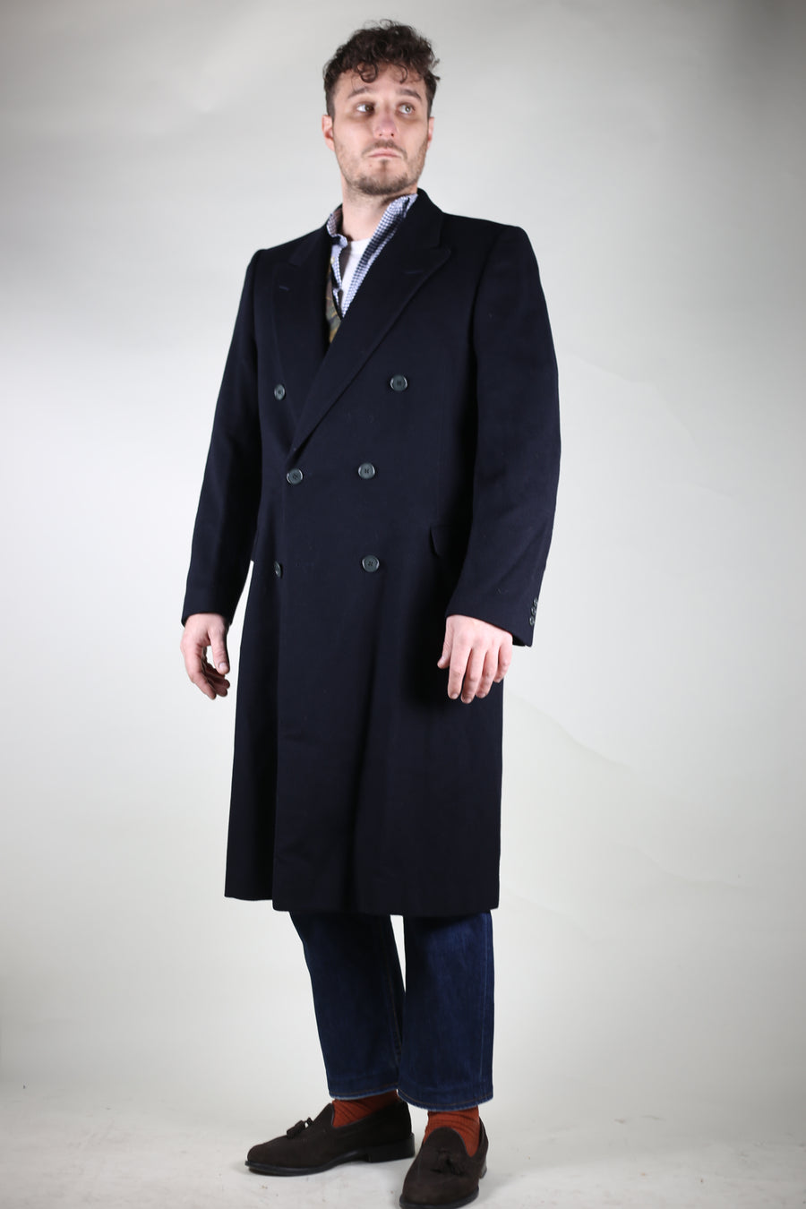 Double breasted coat - L -