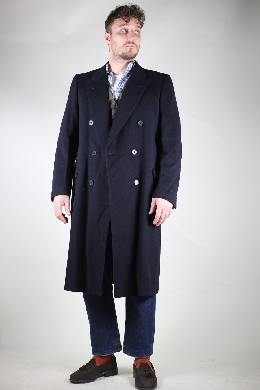 Double breasted coat - L -