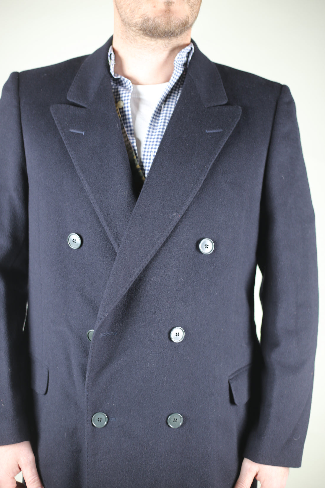 Double breasted coat - L -