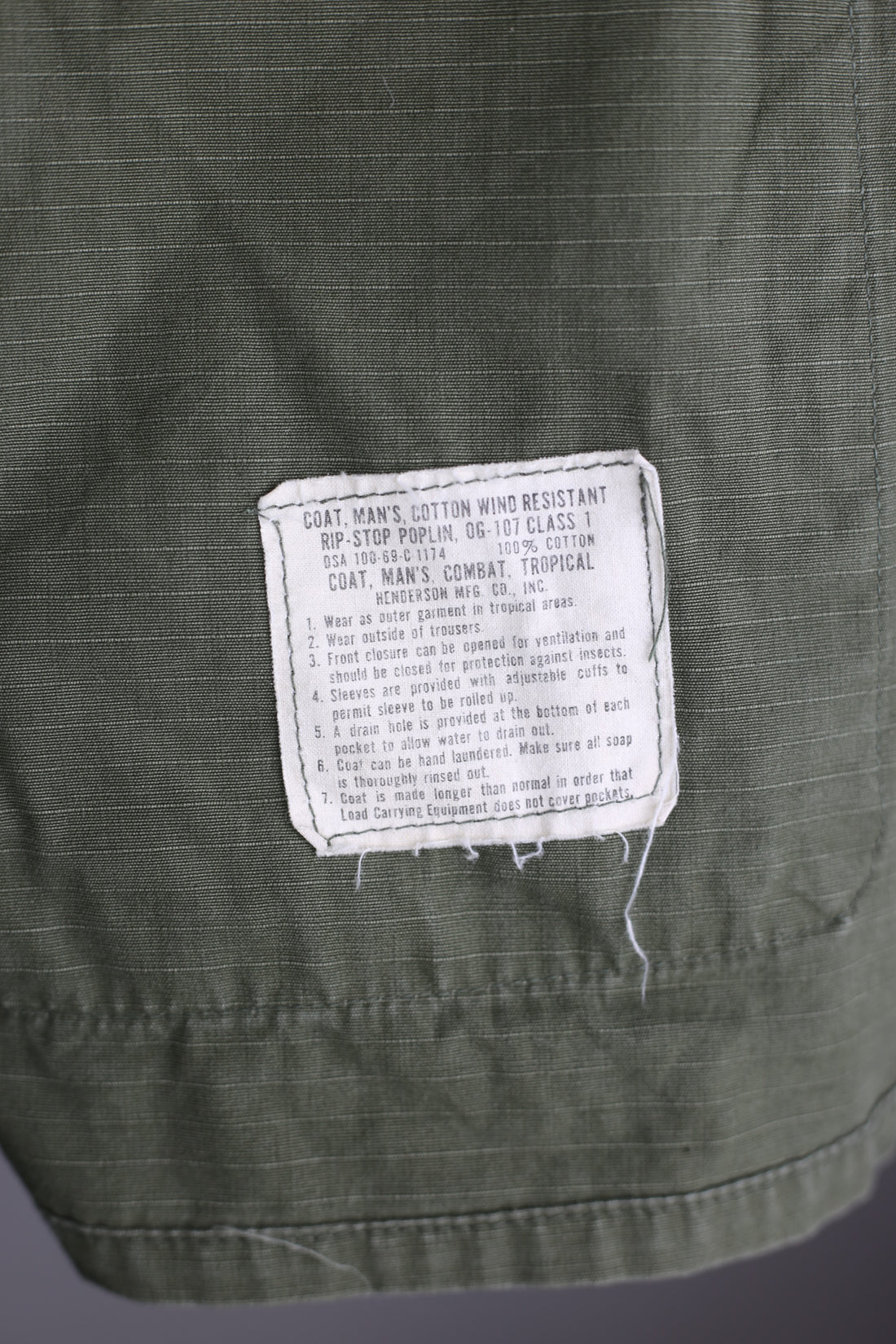 JUNGLE JACKET US ARMY 1960s  - L - (Medium Short)