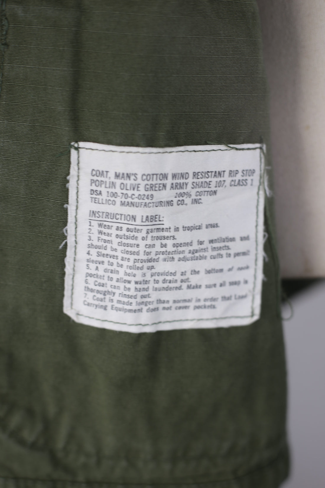 JUNGLE JACKET US ARMY 1960s  - S - (X-SMALL SHORT)