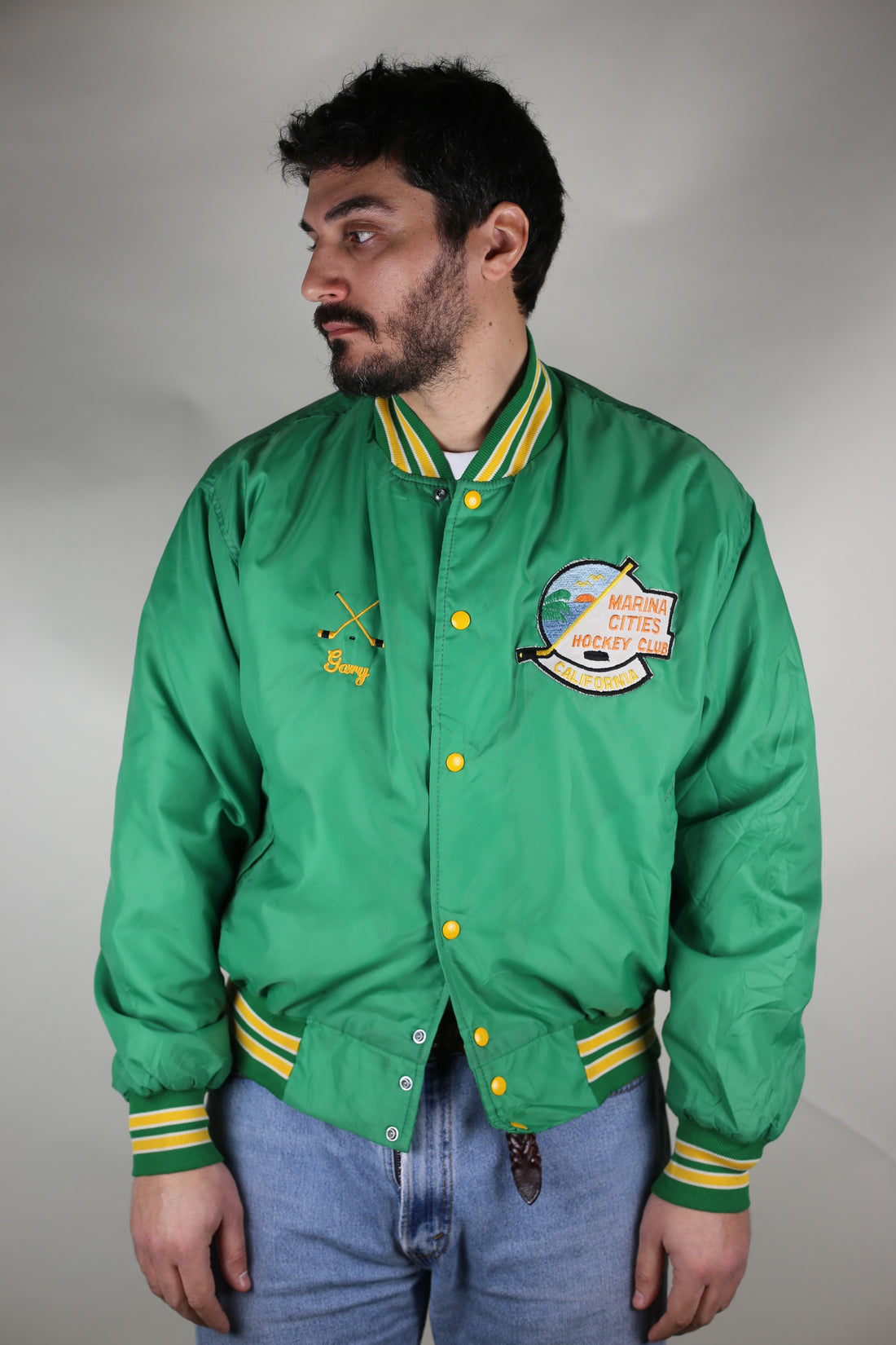 VINTAGE HOCKEY NYLON JACKET MADE IN USA - XL -