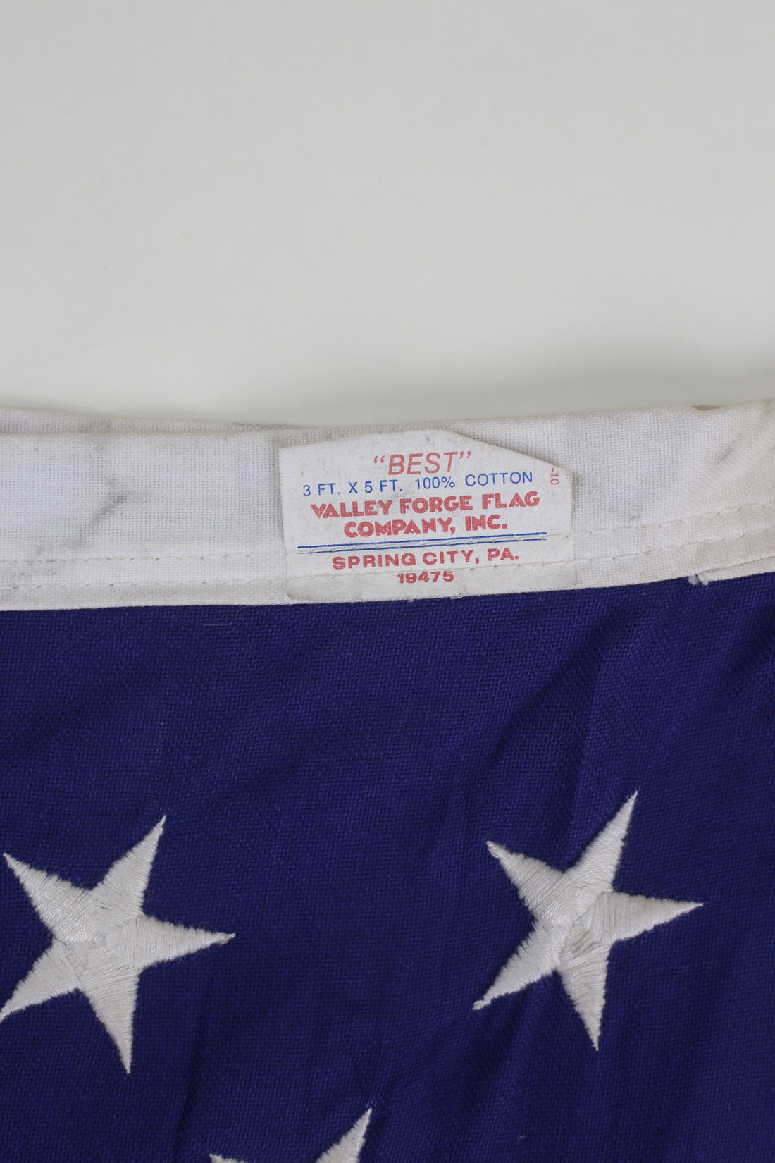 Bandiera americana  in tela vintage Valley Forge Flag Made in Usa 1970s