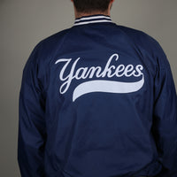 VINTAGE NYLON JACKET MADE IN USA YANKEES - L -