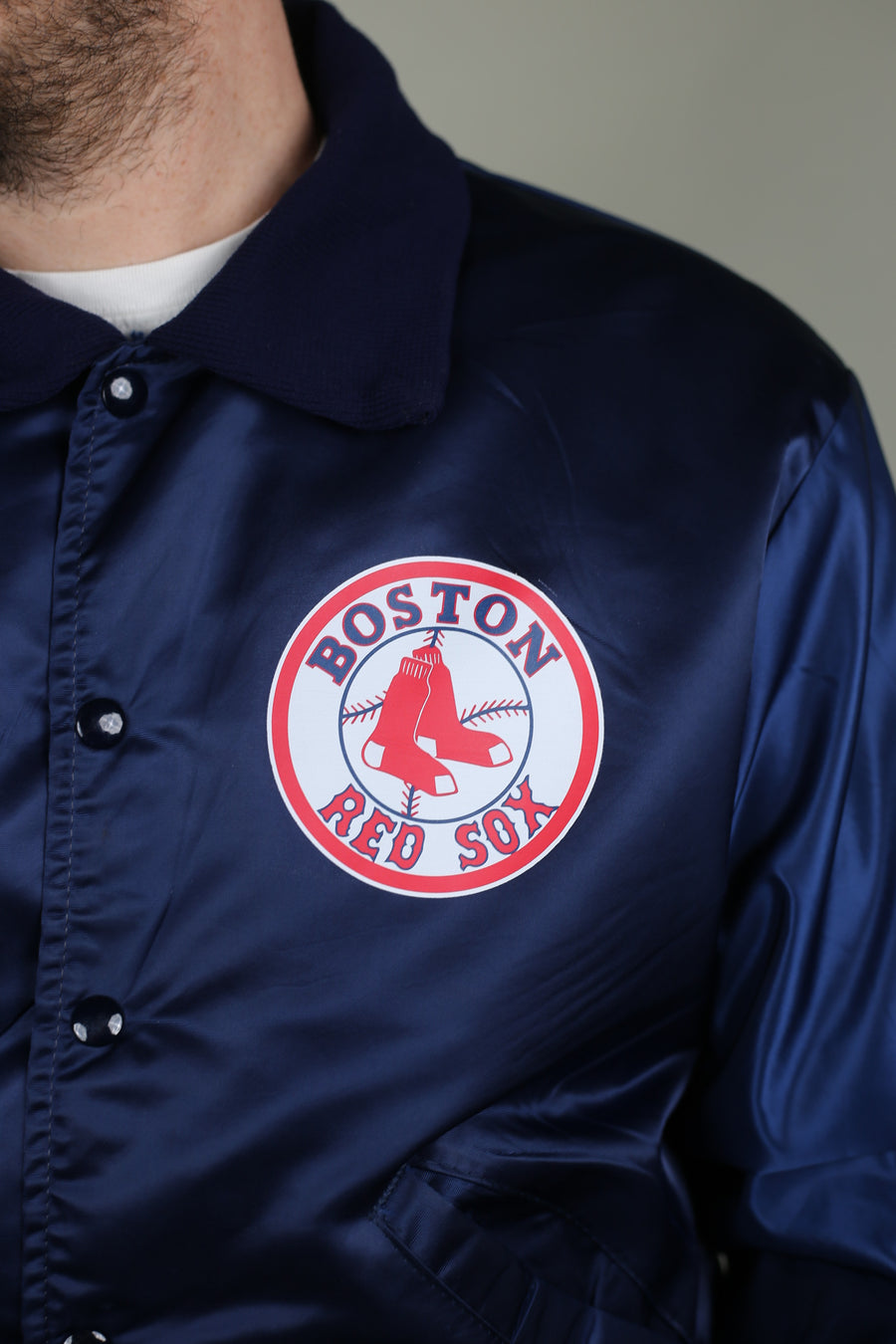 VINTAGE NYLON JACKET MADE IN USA RED SOX  - M -