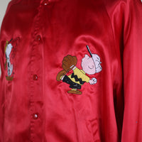 VINTAGE NYLON JACKET MADE IN USA WITH SNOOPY EMBROIDERY - XL -