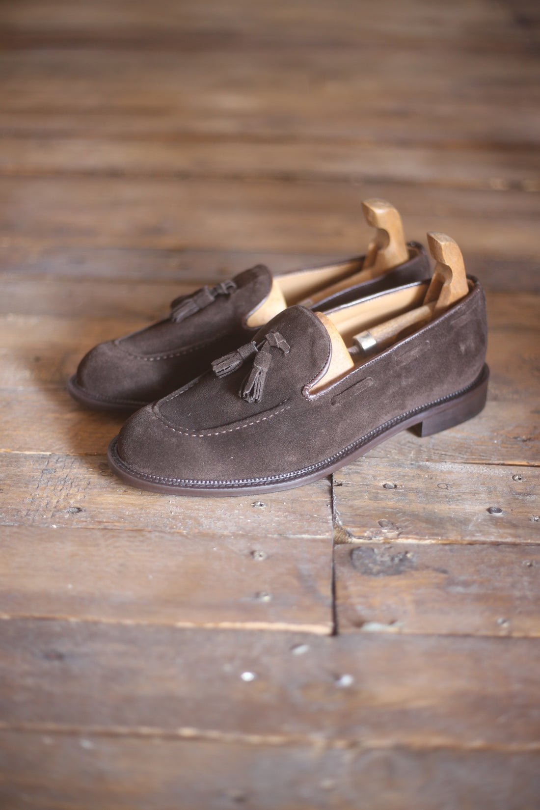 Mocassino con nappe in camoscio