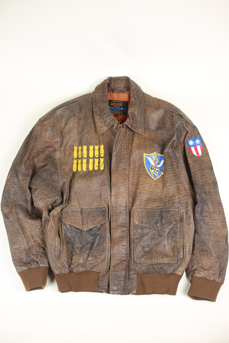 A2 Flying Tigers Leather Jacket -L -