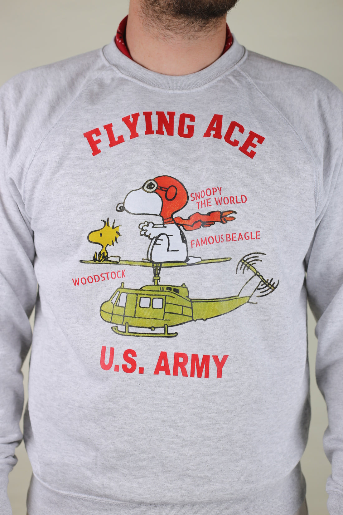FLYING ACE SNOOPY lightweight raglan sweatshirt
