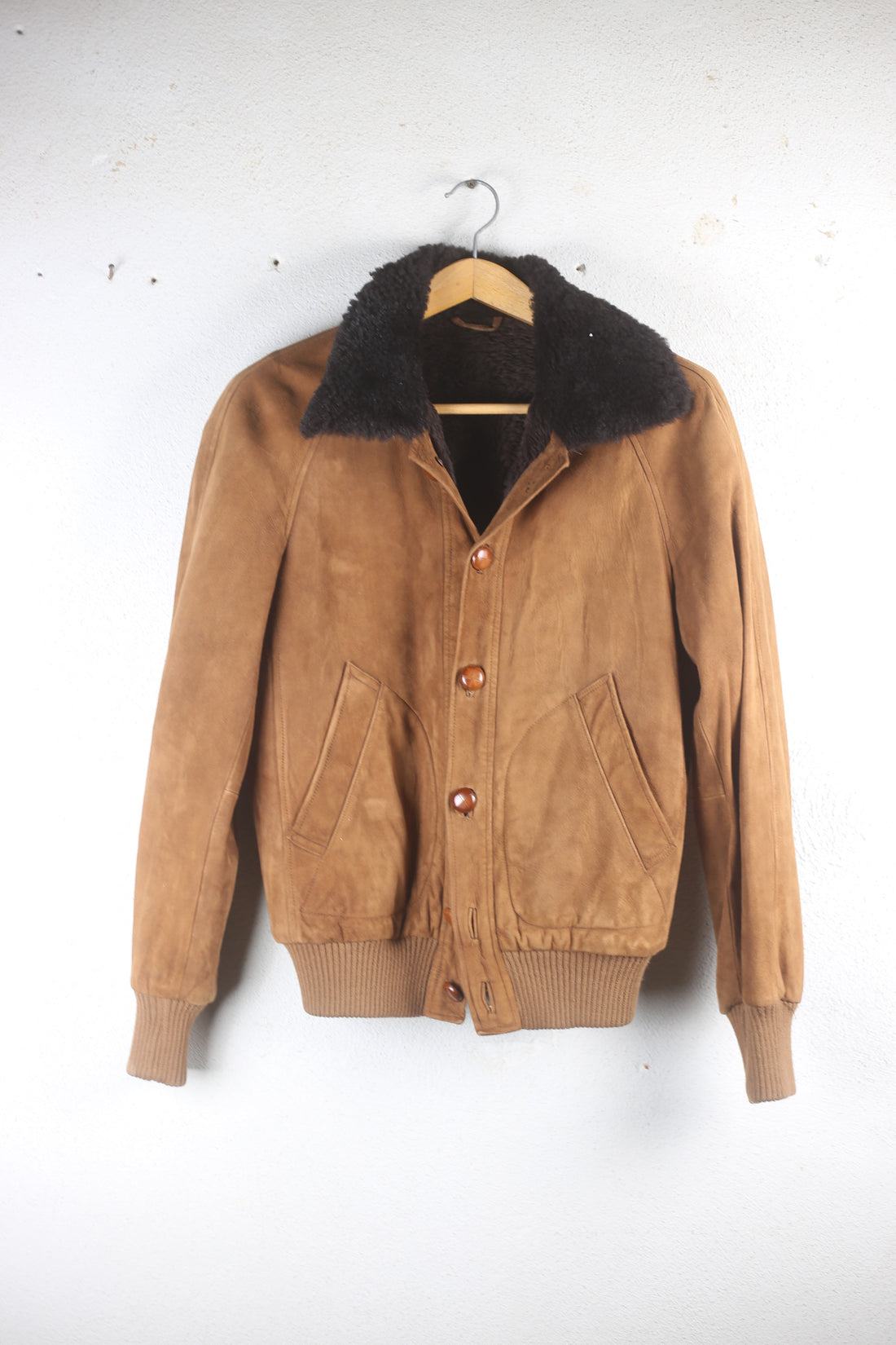 Vintage sheepskin leather jacket - M -