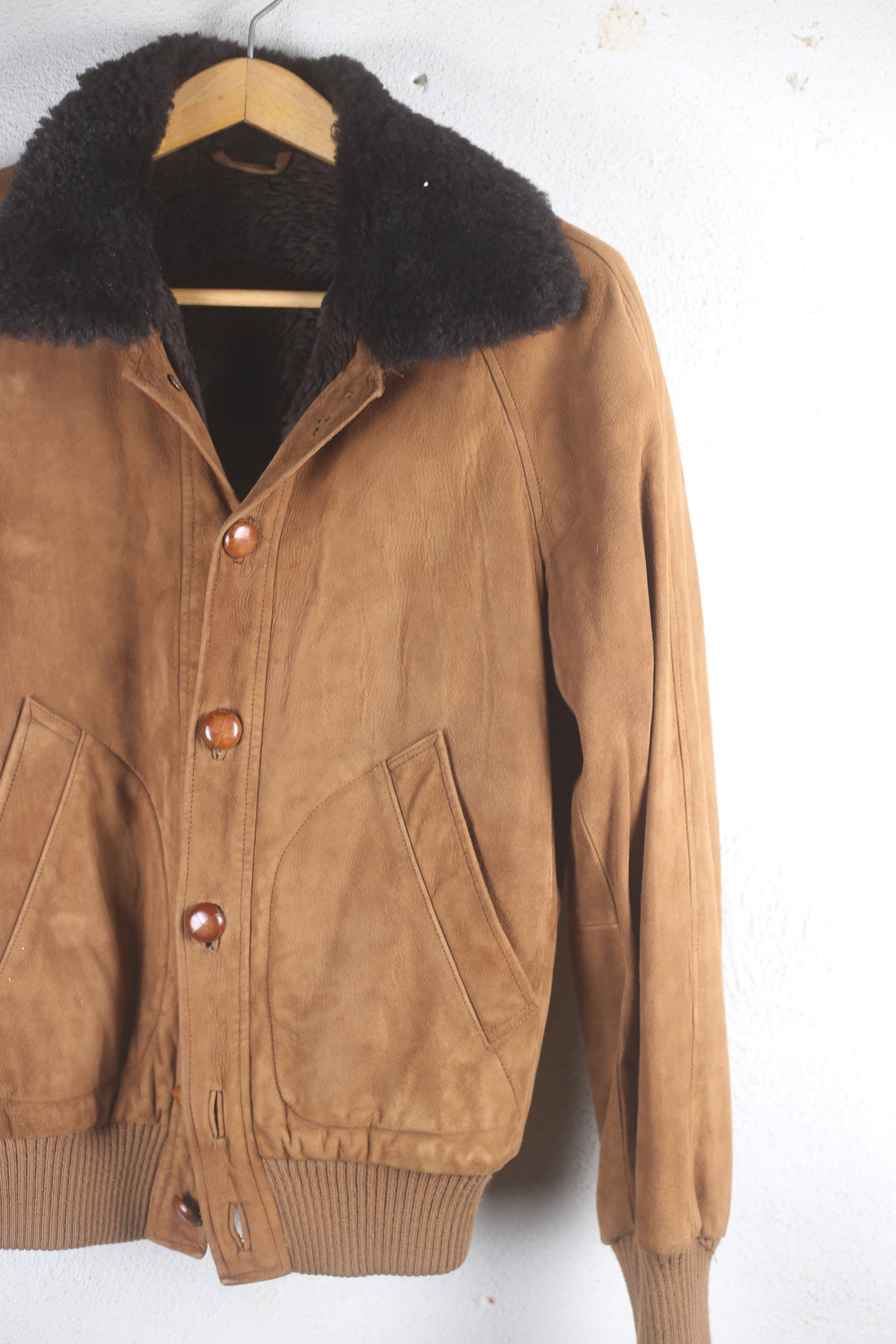 Vintage sheepskin leather jacket - M -
