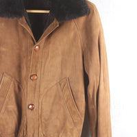 Vintage sheepskin leather jacket - M -