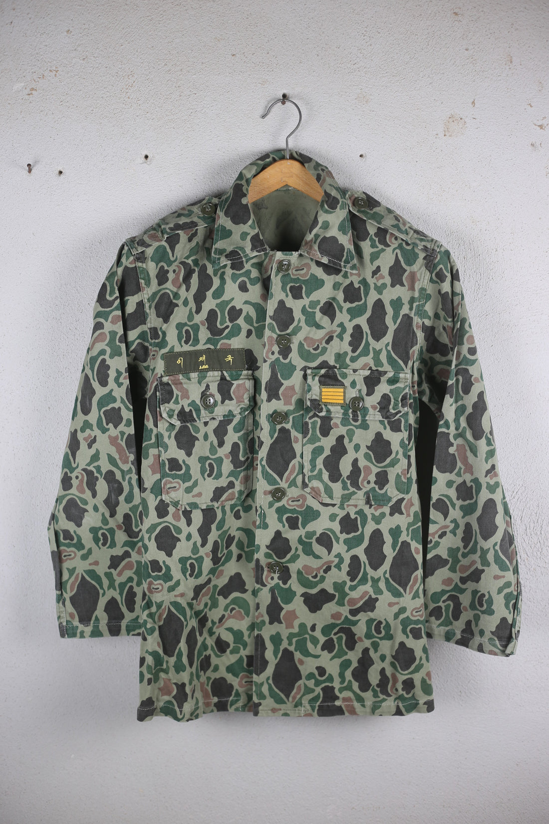 KOREAN Army  FROGSKIN Shirt 1970s - S -