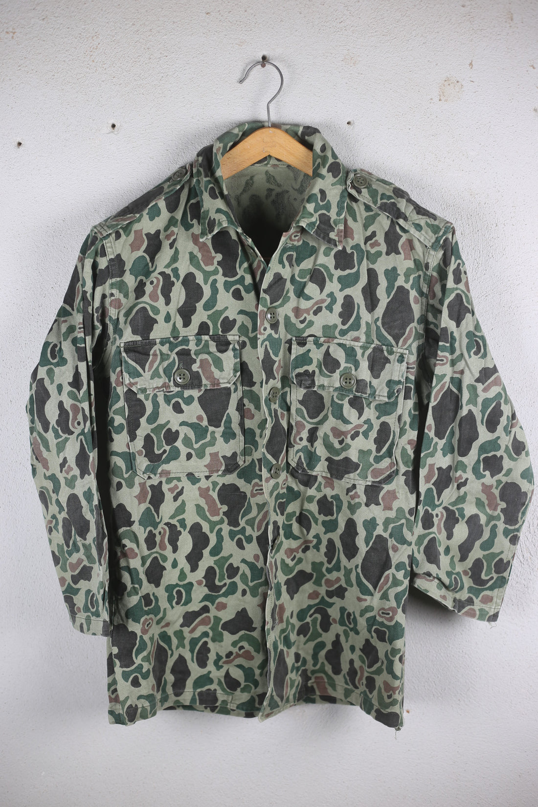 KOREAN Army  FROGSKIN Shirt 1970s - S -