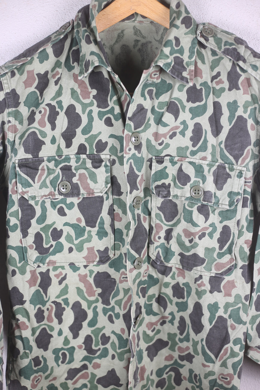 KOREAN Army  FROGSKIN Shirt 1970s - S -