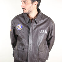 Giacca di pelle A2 Us Navy - XL .
