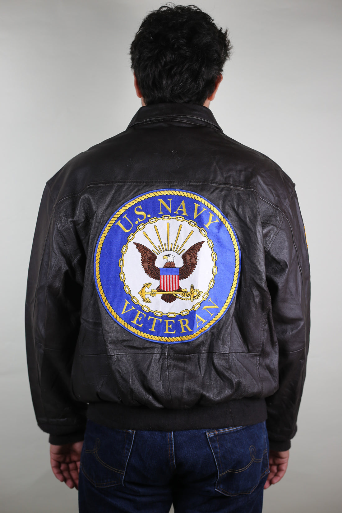 A2 Us Navy Leather Jacket - XL.