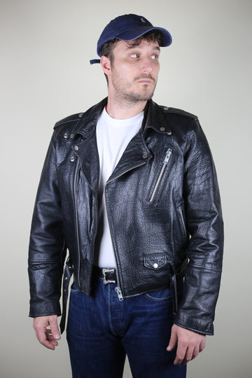Leather biker jacket - M -