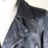Leather biker jacket - S -