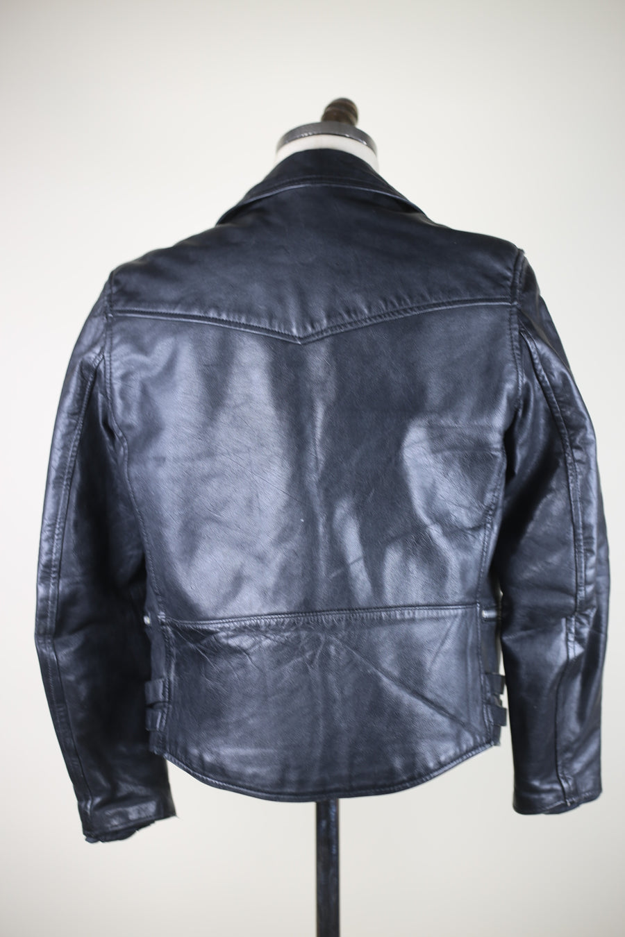 Leather biker jacket - S -