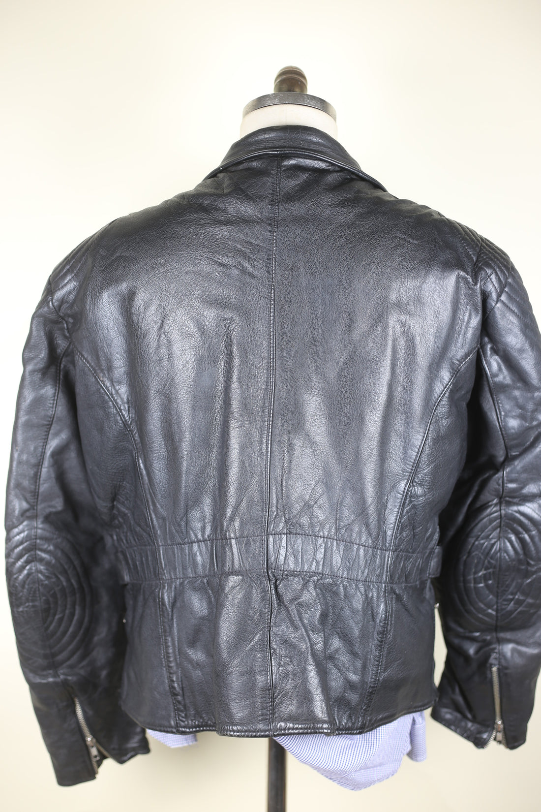 Giacca chiodo  in pelle vintage  - L -