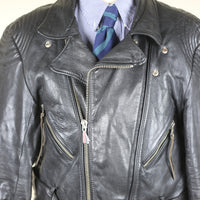 Giacca chiodo  in pelle vintage  - L -