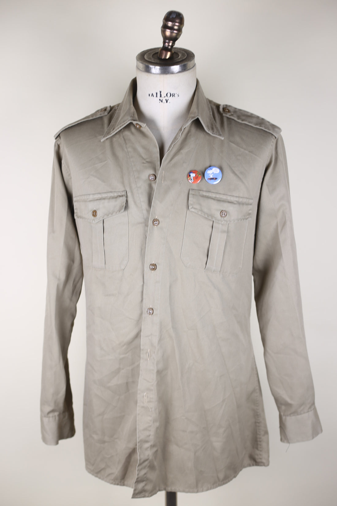 Camicia   Army  con ricamo Snoopy     - M  -