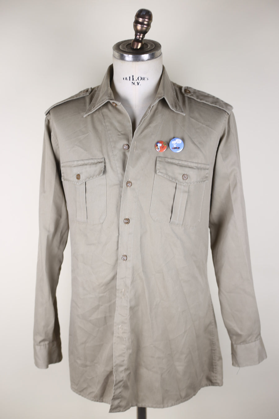 Camicia   Army  con ricamo Snoopy     - M  -