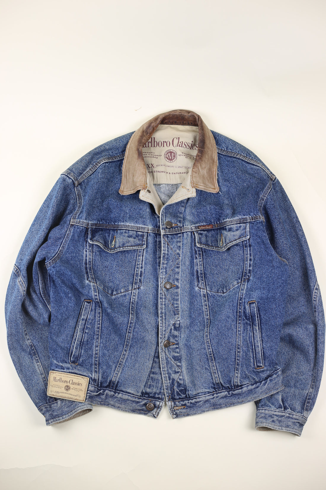 GIACCA DI JEANS vintage Marlboro Rodeo   -  L  -