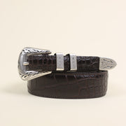 Las Vegas Brown Croc Western Belt
