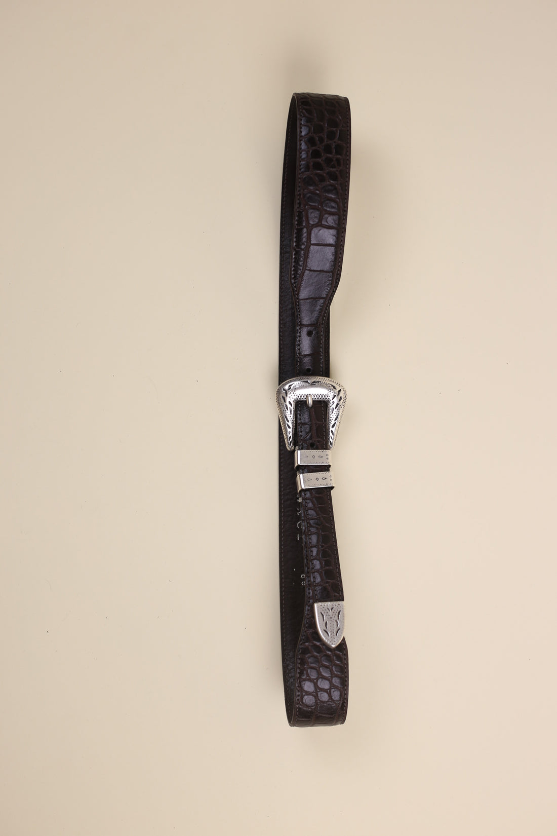 Las Vegas Brown Croc Western Belt