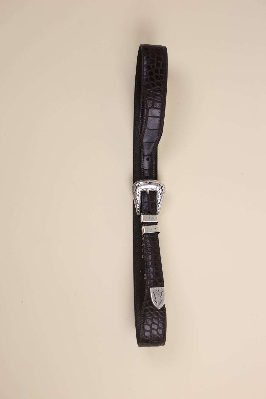 Las Vegas Brown Croc Western Belt