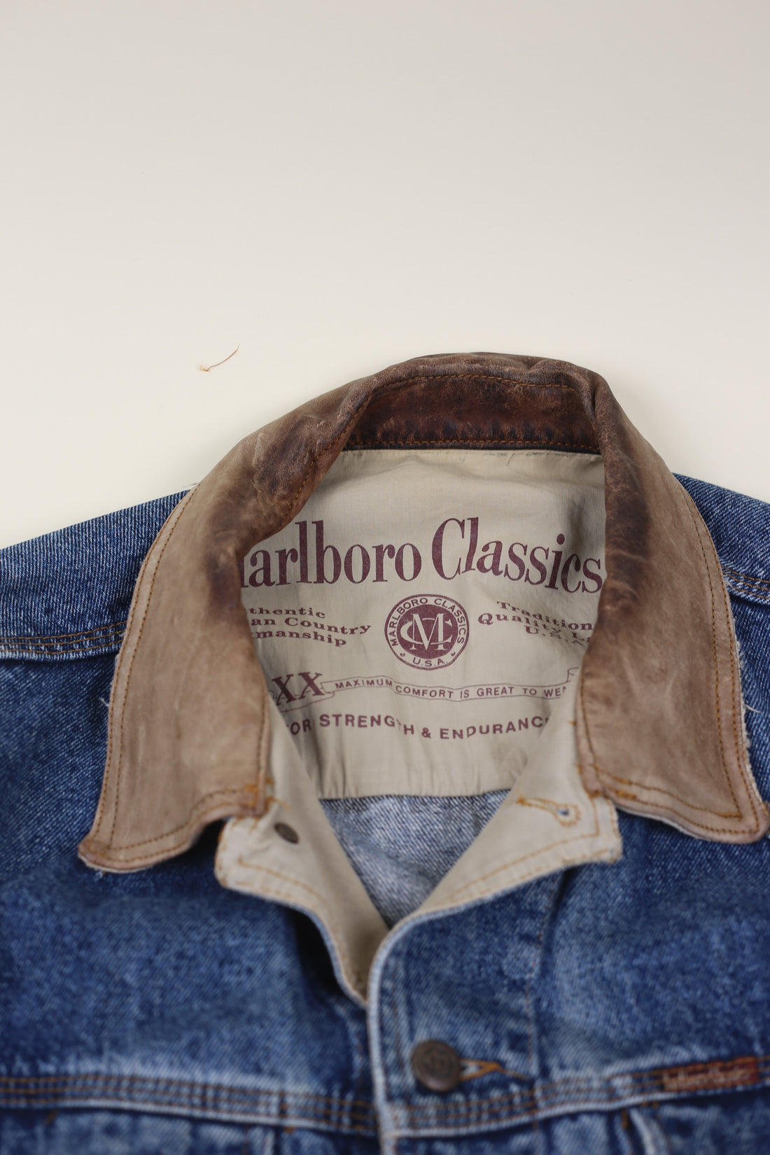 GIACCA DI JEANS vintage Marlboro Rodeo   -  L  -