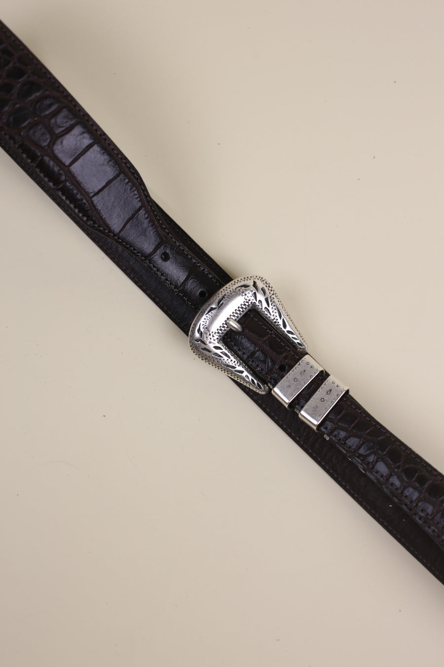 Las Vegas Brown Croc Western Belt